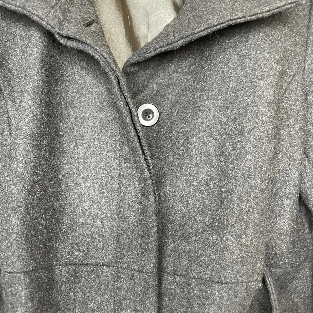 Dark Gray Wool Jacket with waist tie and pockets - Picture 2 of 8